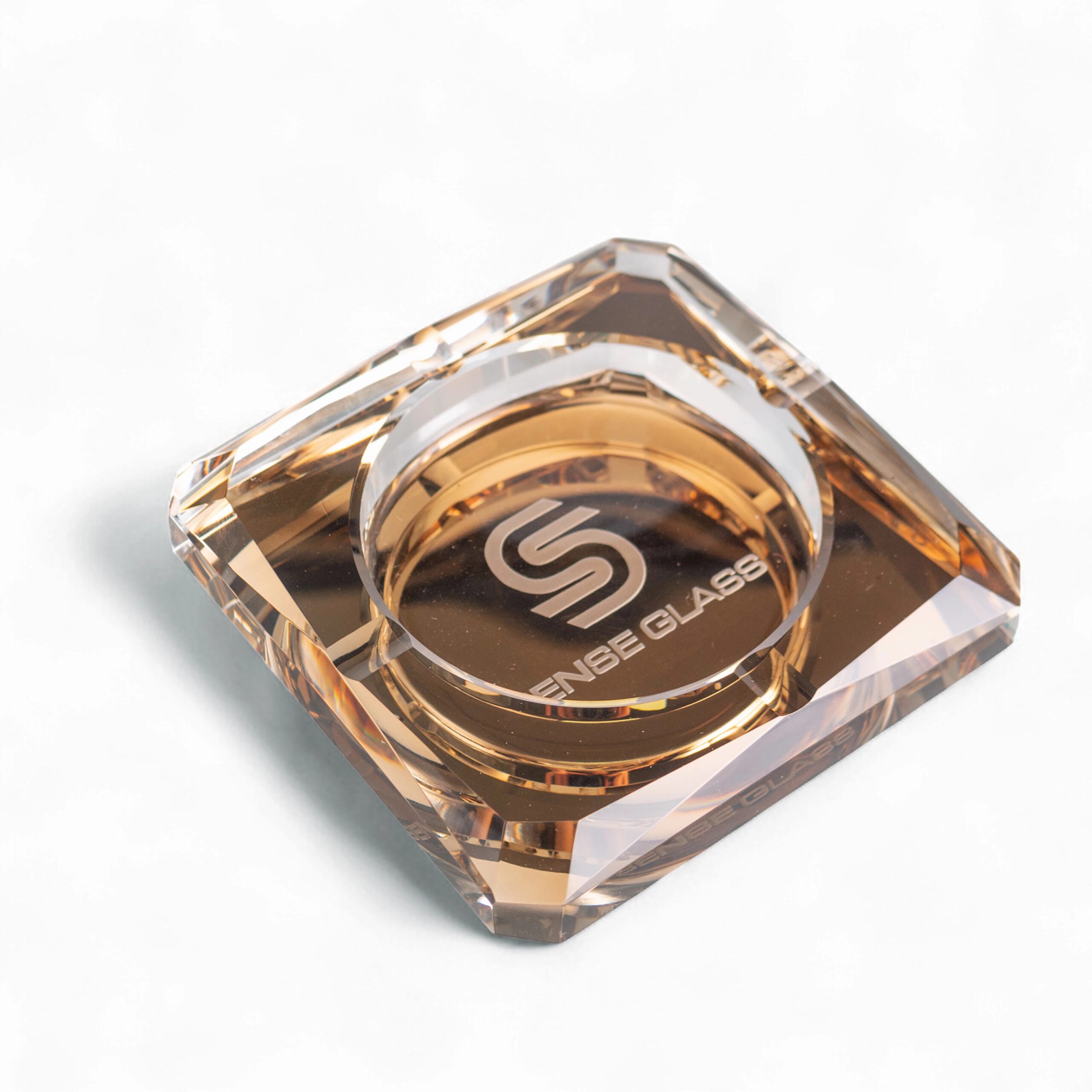 SENSE GLASS Crystal Square Glass Ashtray